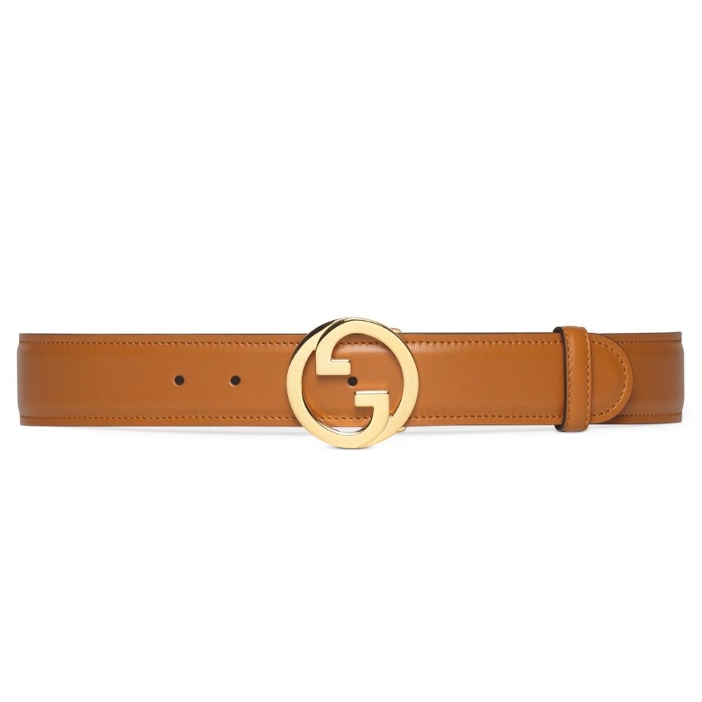 Gucci Women’s Ciny Lux Calfskin W30mm Belt Blondie Cognac 120cm 690557